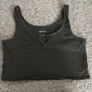 Wild Fable Black Fitted Crop Tank Top